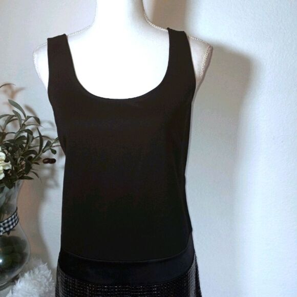 ANN TAYLOR LOFT BLACK SEQUIN DRESS SZ.4 EUC - Picture 4 of 7